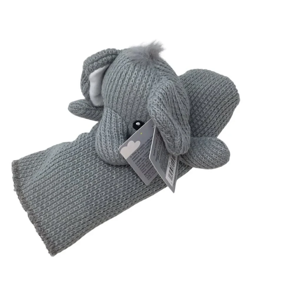 Moon and Stars Elephant NWT Lovey Security Blanket Gray Knit Plush